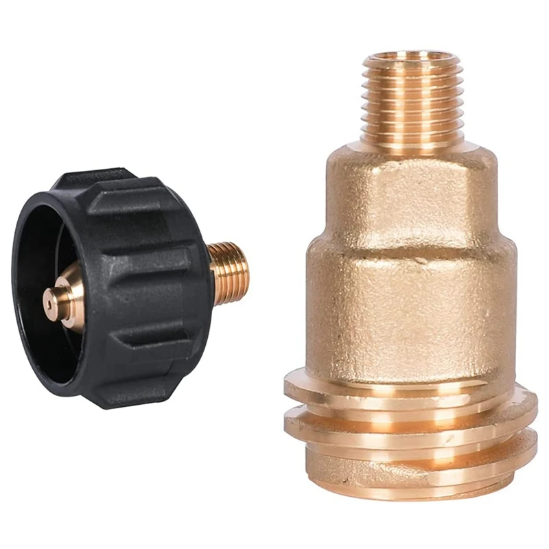 

QCC1 Acme Nut Propane Gas Fitting Adapter, Brass Quick Connect Propane Adapter With 1/4 Inch Male Pipe Thread