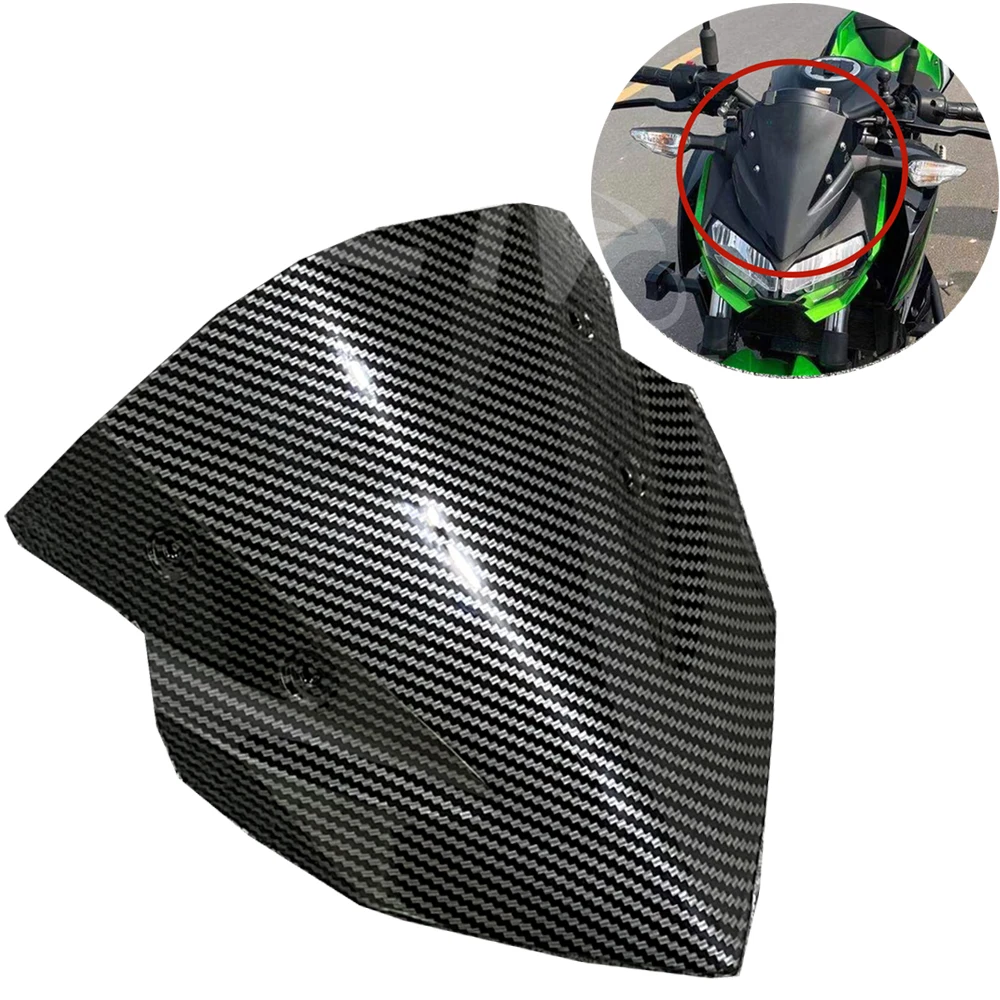 

Motorcycle Accessories Carbon Fiber Windshield Windscreen Wind Deflector For Kawasaki Z400 2018 2019 2020 2021 2022 Z 400 Screen