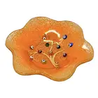 Sighs Венеция, искусственное дерево жизни 13x13 см, плавленое стекло, украшение, муррин и золотой лист, ручная работа мастеров, венецианцев (оранжевый)