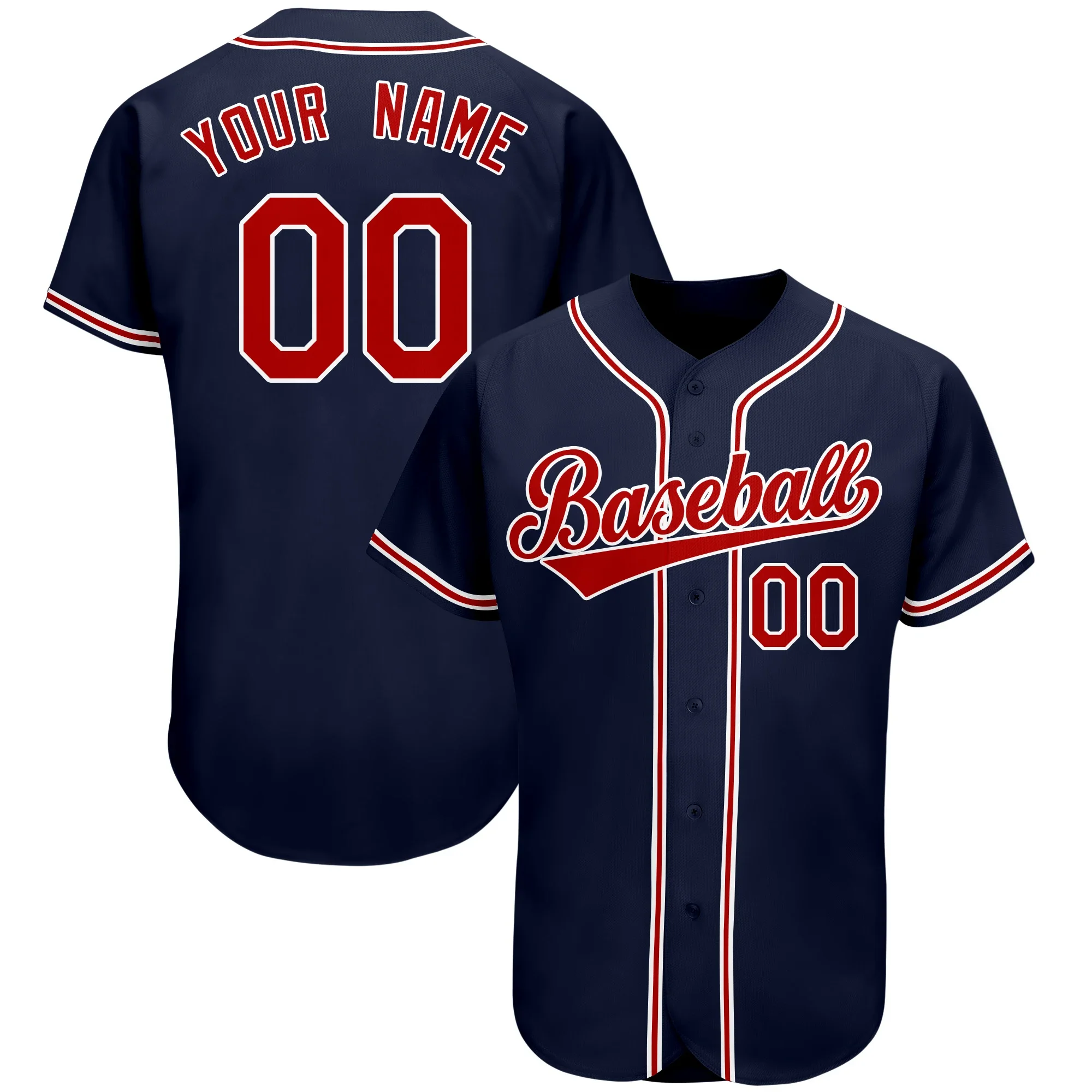 Custom Sports Fan Baseball Jersey Make Your Own Shirt Print Design Team Name/Number Softball Sport Training Uniform Men's
