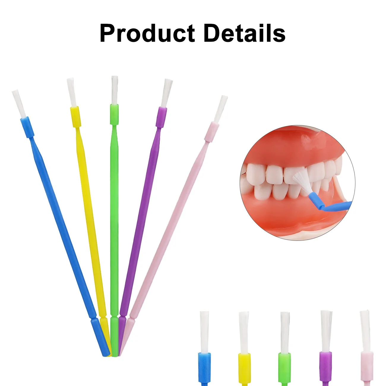 100Pc/Bag Dental Disposable Micro Applicator Brushes Long Head Brush Bendable Sticks For Makeup Dentistry Care Cleaning