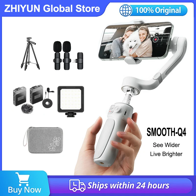 Купи Zhiyun Smooth Q4 3-Axis Smartphone Gimbal Stabilizer for iPhone 13 12 PRO MAX Samsung Galaxy S8+ Android Xiaomi Huawei OnePlus за 6,426 рублей в магазине AliExpress