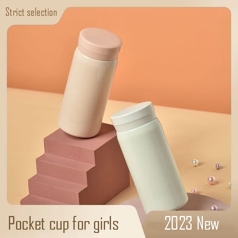 

210ML THERMOS CUP 2023 New Double-layer Stainless Steel Vacuum Portable Mini Pocket CUP for Women's Birthday Gifts