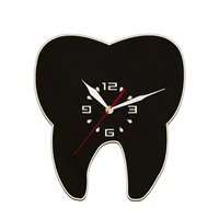 tooth shaped laser cut wooden wall clock for dental clinic medical office decor dentistry artwork silent wall watch dentist gift