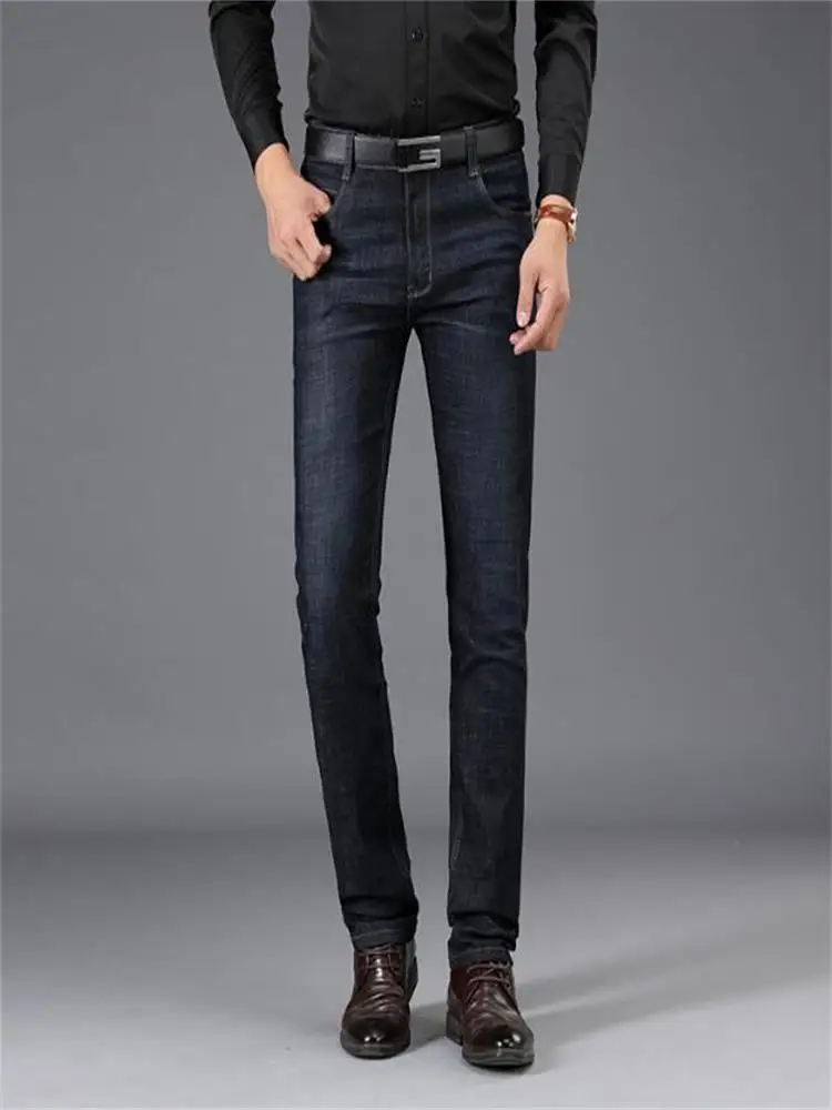 Новые весенние/осенние джинсы для молодых мужчин Хлопковые удобные прямые