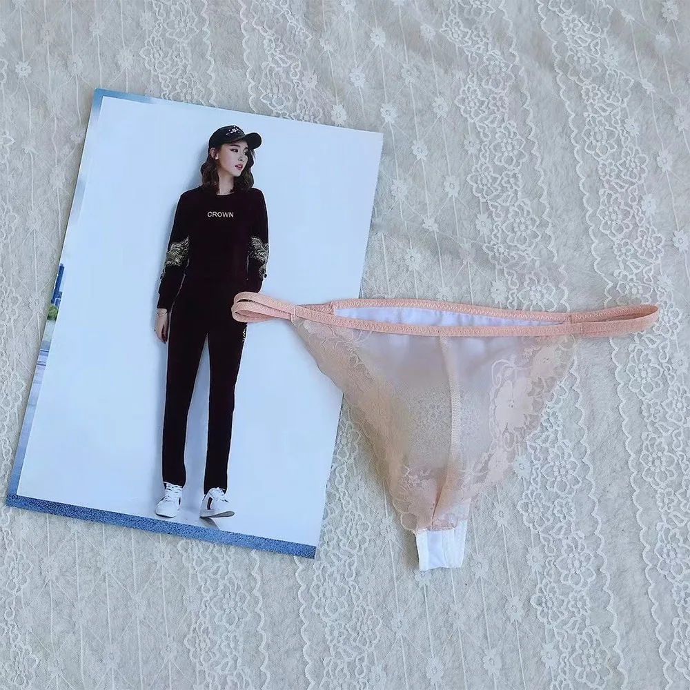 Прозрачные кружевные стринги с Т-образной спинкой нижнее белье мужские