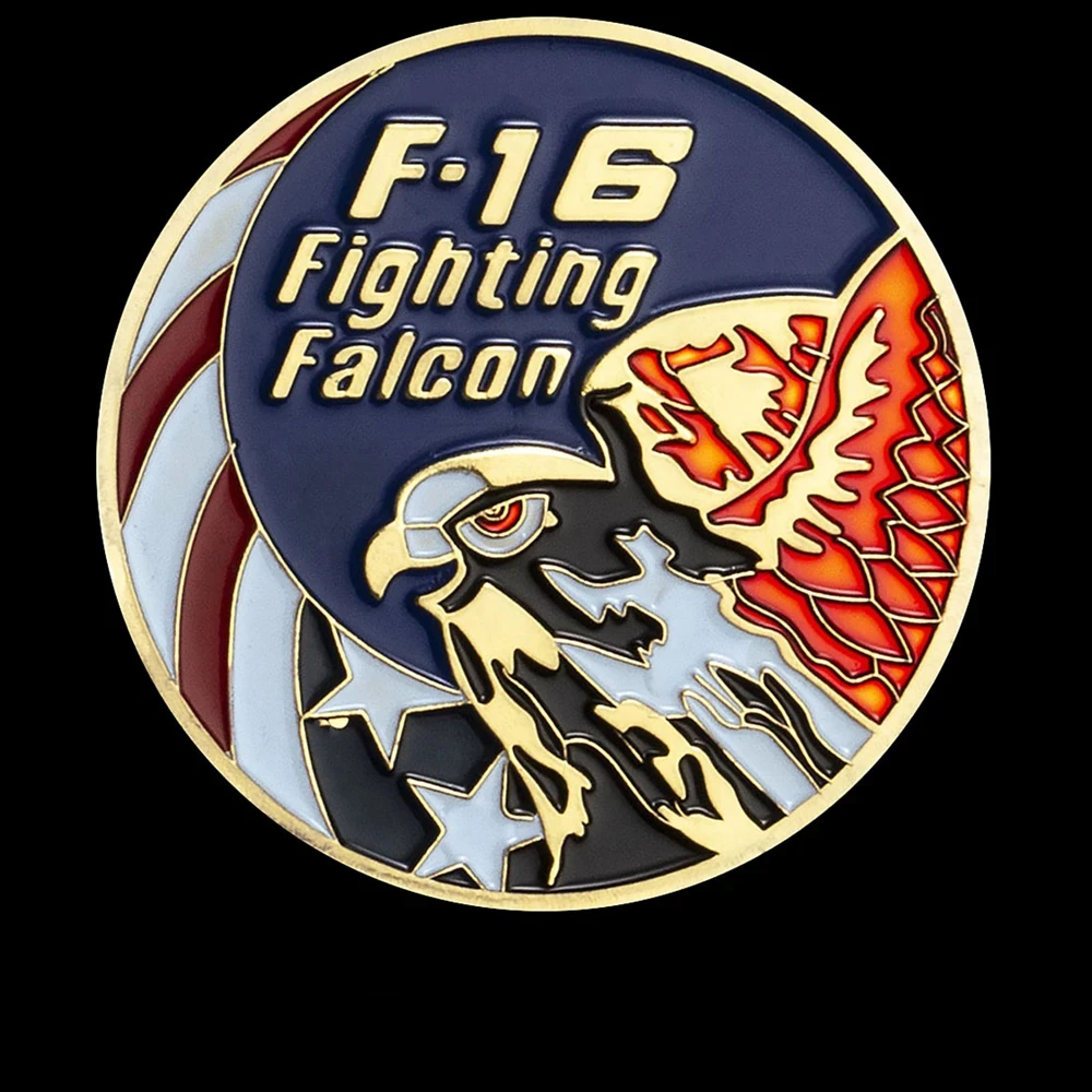 Памятная монета ВВС США F-16 Бойцовский сокол Международный боец-реактивный