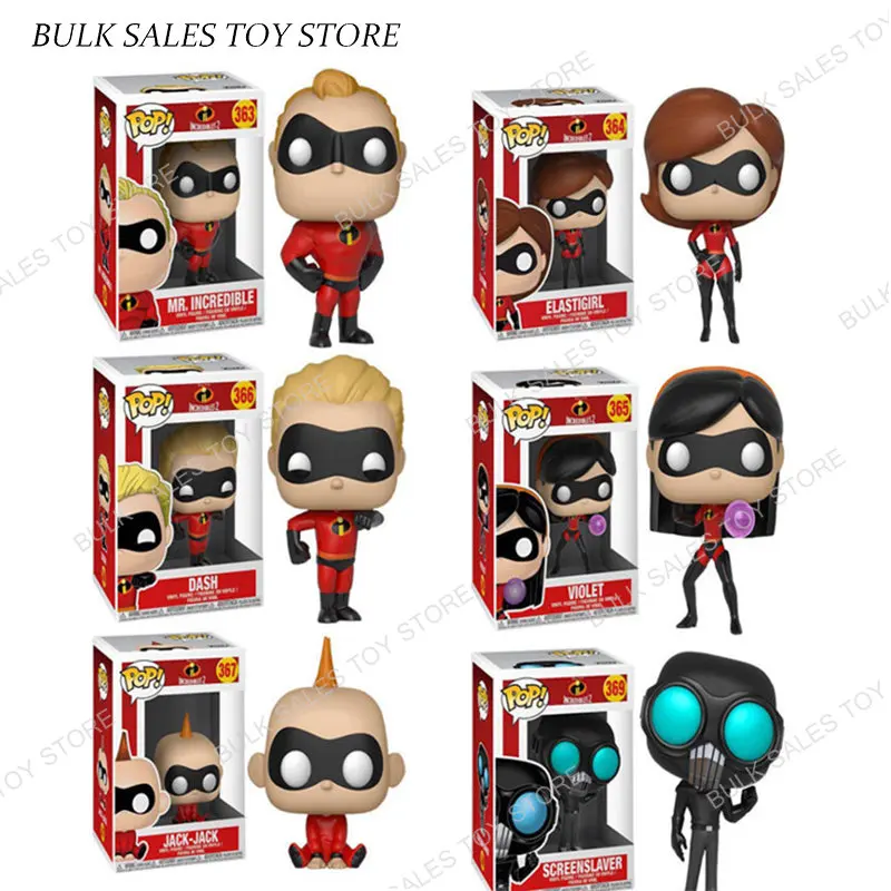 

Funko POP The Incredibles Series Action Figure Toy Mr.Incredibles Elastigirl Violet Parr Dash Jack Cartoon Decoration Doll Gifts