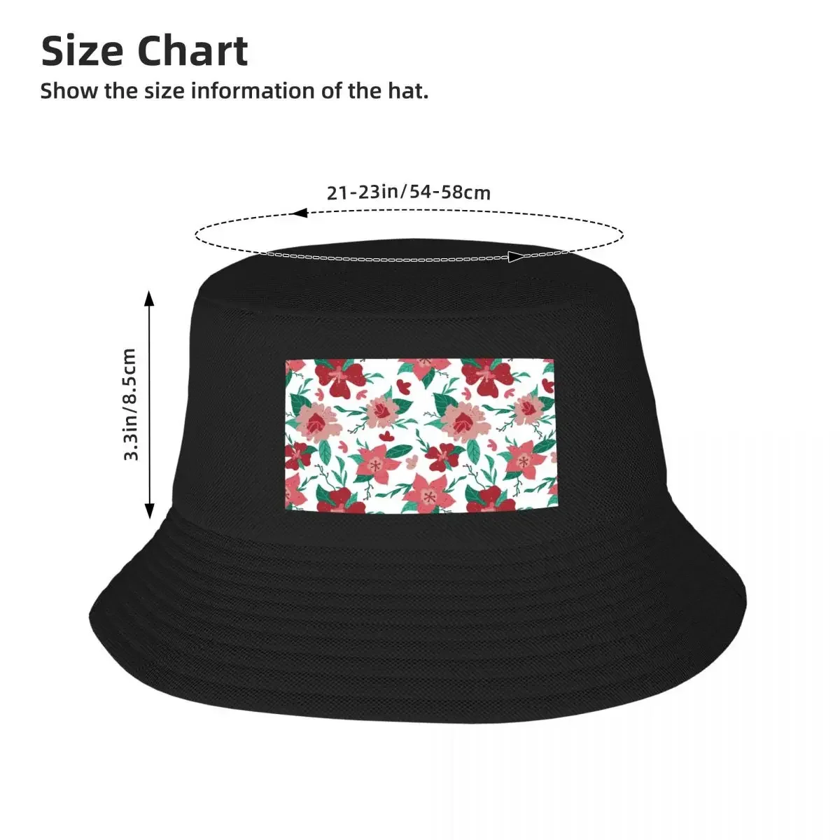 Красная и розовая Рождественская Панама с цветочным рисунком зелеными листьями