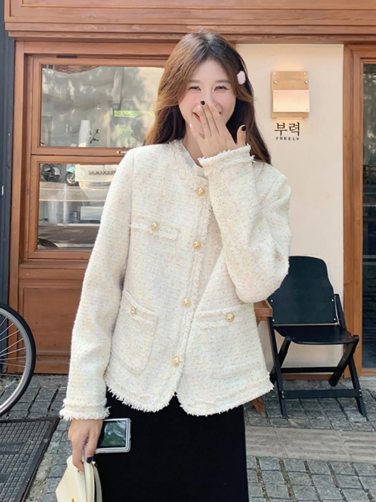 French sle Socialite Temperament High Sense Graceful Outerwear Women 2024 Spring and Autumn New Small Fleece Short Top |