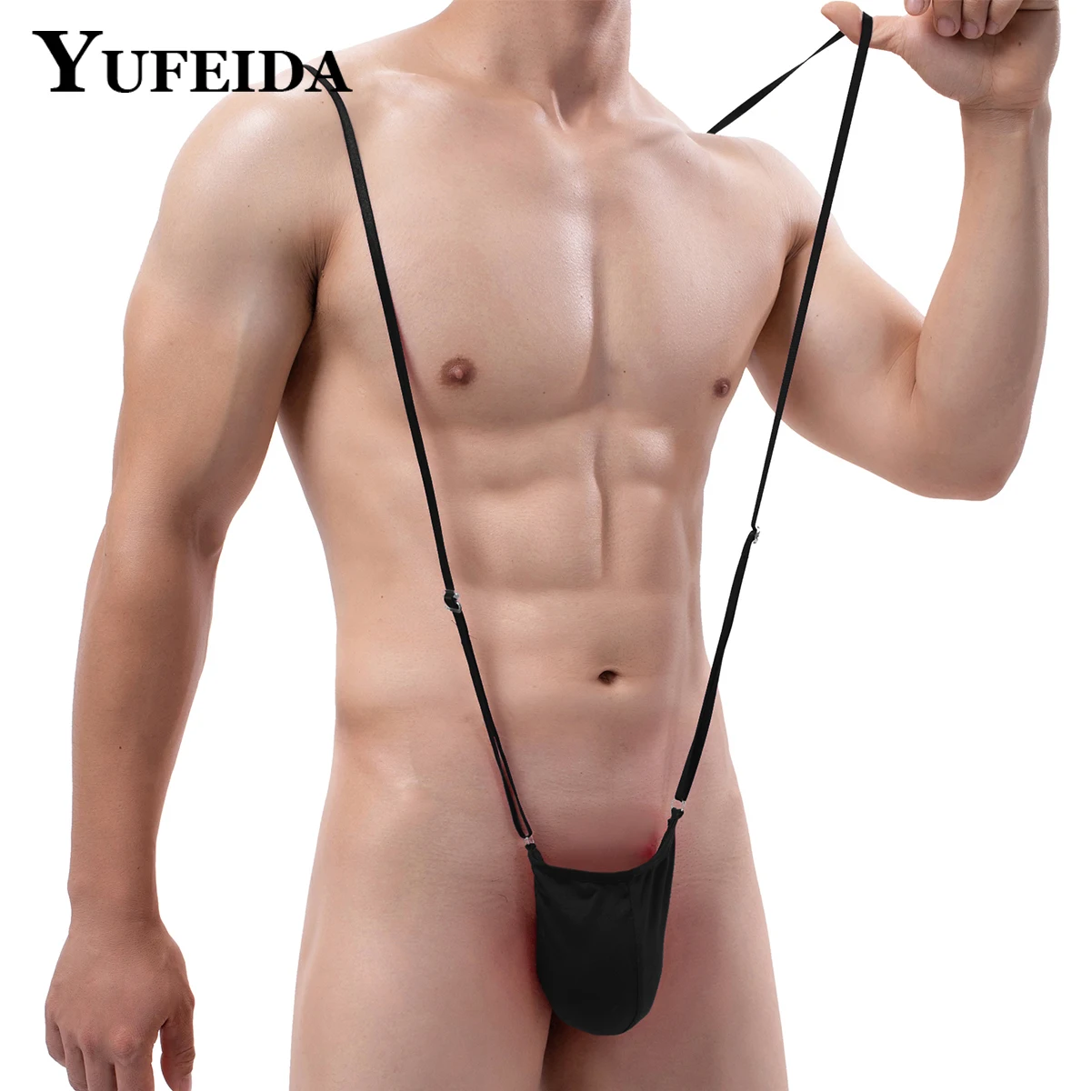 

YUFEIDA Mens Sexy Jockstrap Underwear Thong Mankini Male Leotard Thongs Erotic Nightclub Bodysuit Stage Perform Bandage Lingerie