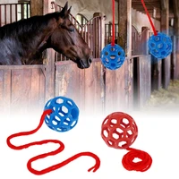 1pcs polo hay feeder red blue plastic hollow hanging ball feeding horse toy stable farm supplies relieve boredom
