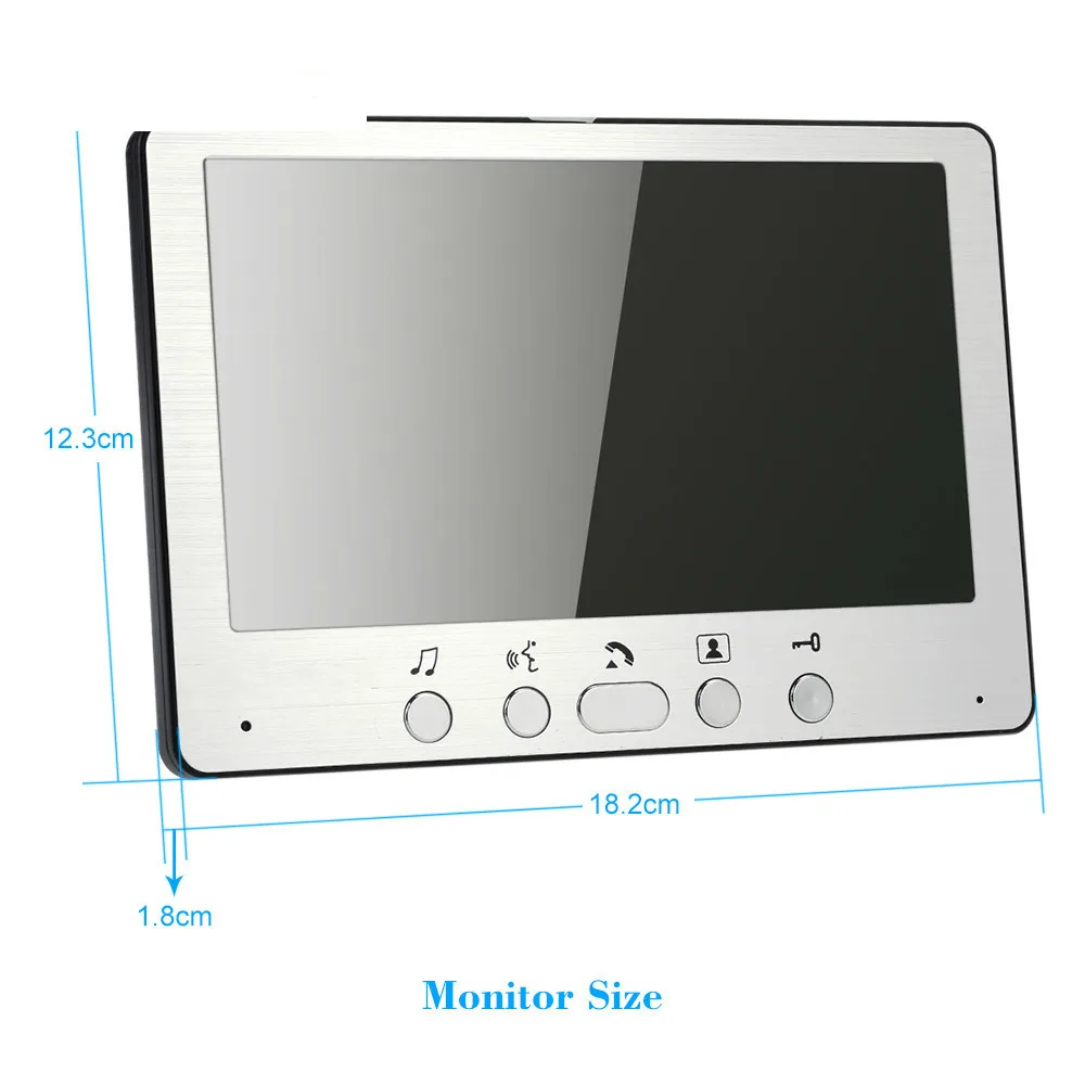 

7'' TFT LCD Wired Video Door Phone Visual Intercom Doorbell System Indoor Monitor 700TVL Outdoor Waterproof IR Camera