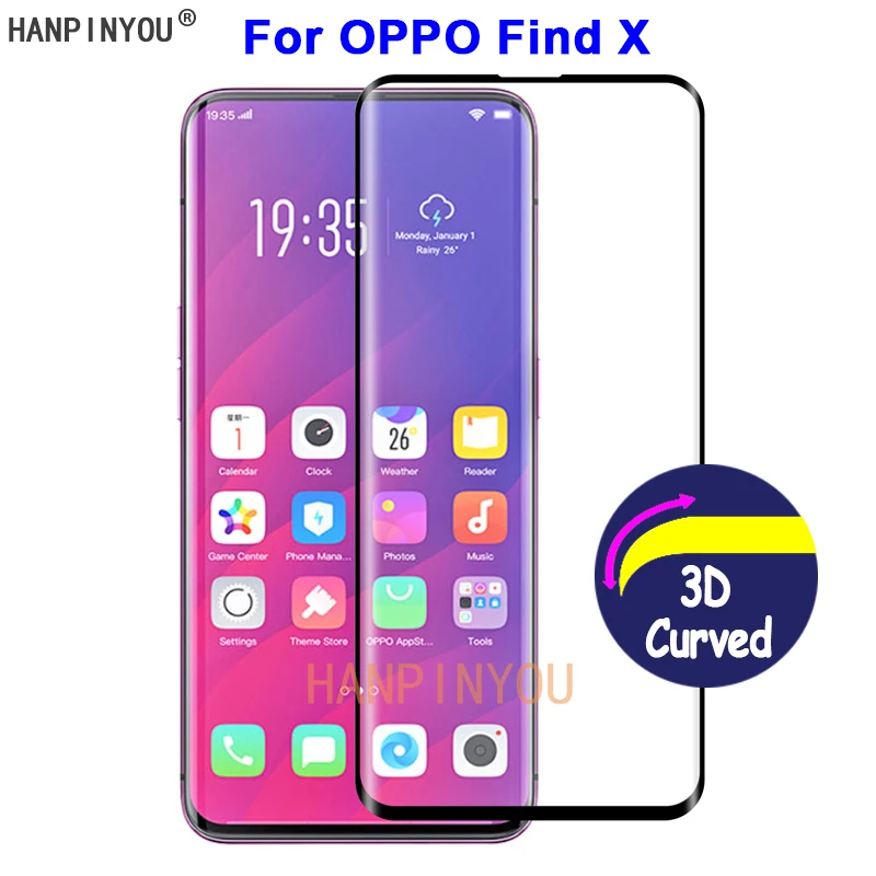 

Полное покрытие для OPPO Find X 6,42 "твердость 9H 3D тонкое закаленное изогнутое закаленное защитное стекло защитная стеклянная пленка для экрана
