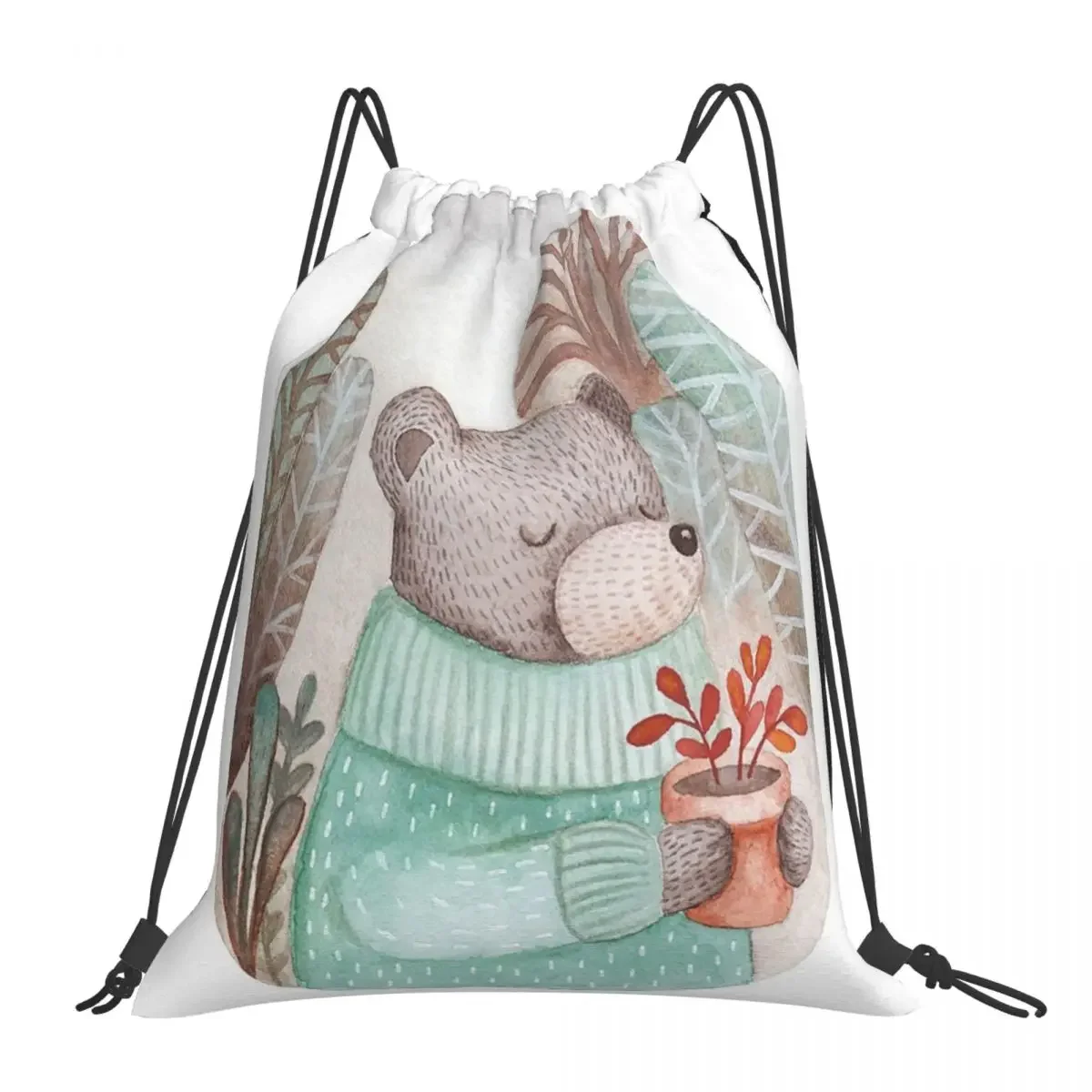 Рюкзаки Bear The Gardener многофункциональные портативные сумки на шнурке карманные для