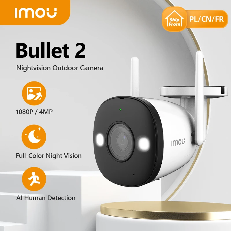 Pаспродажа Dahua Imou Bullet 2 1080P уличная IP камера видеонаблюдения детекция людей Smart Color ночное видение двусторонняя аудиосвязь IP67 Класс защиты встроенный пр...