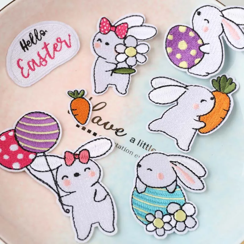 

Hot Melt Adhesive Cartoon Balloon Rabbit Cute Animal Cloth Paster Handmade Diy Clothing Backpack Hat Scarf Sock Handicraft Patch