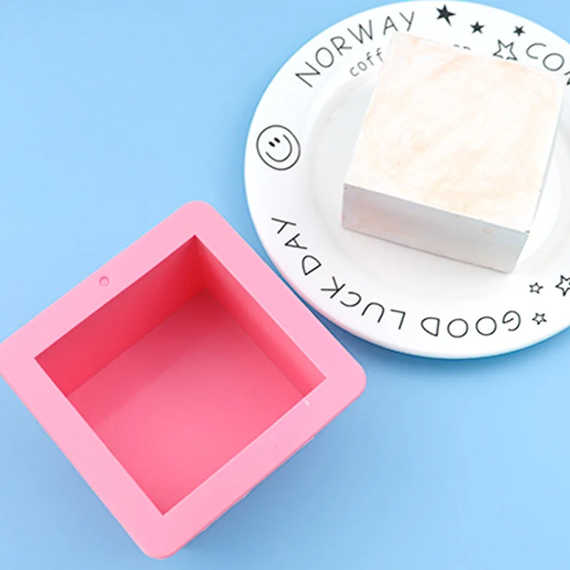Silicone mold single right-angled square handmade soap tool capacity 430g 9*9cm