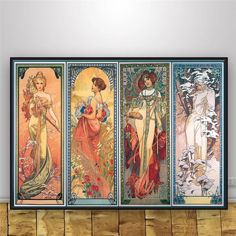 

Classic Artist Alphonse Mucha 5D Diamond Embroidery DIY Diamond Painting Retro Woman Cross Stitch Kits Mosaic Picture Decor Home