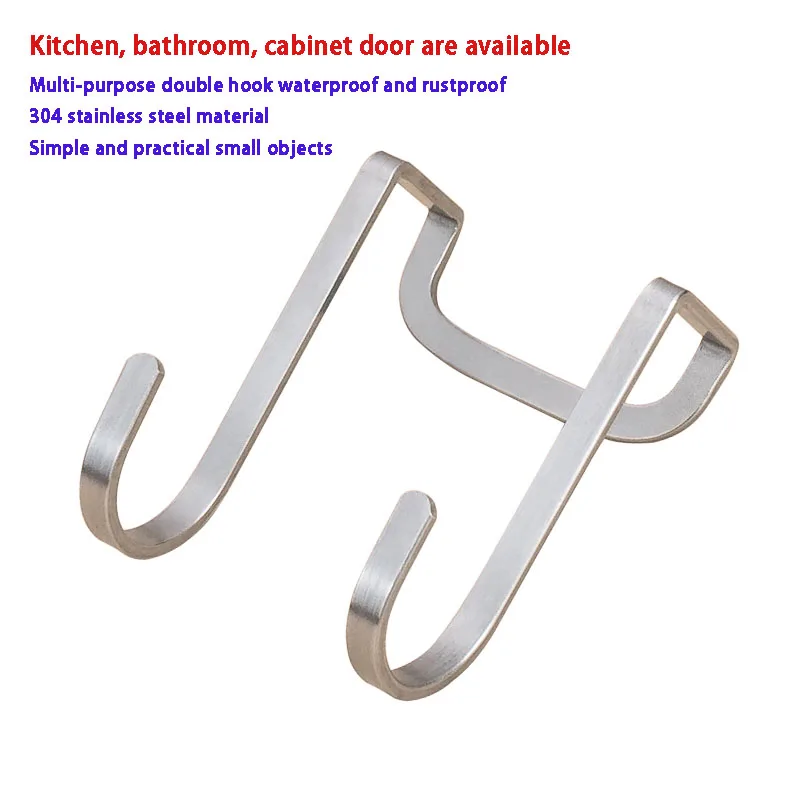 

4pcs Multi-purpose 304 Stainless Steel S-shaped Hook Wall Hanging Bathroom Kitchen S-shaped Hook Cabinet Door Rear S Hook