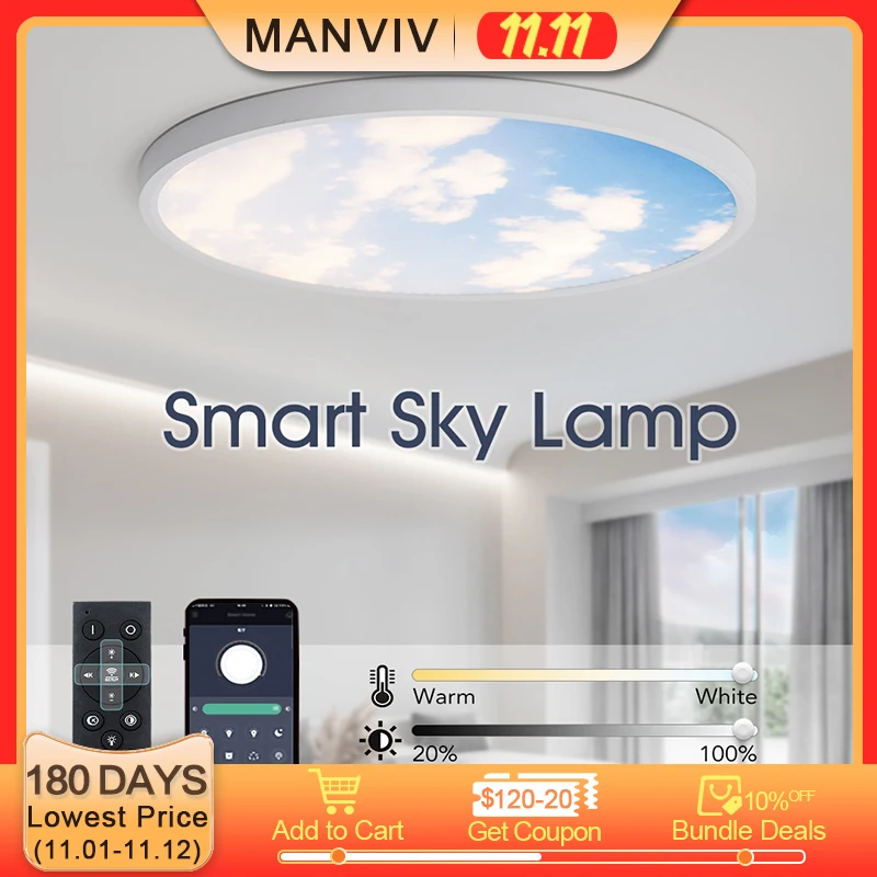 

0.9inch Smart Sky Ceiling lamp Ultrathin 40CM Blue Ceiling Light APP/Remote Control 24/42W Modern Led lights for Room Home decor
