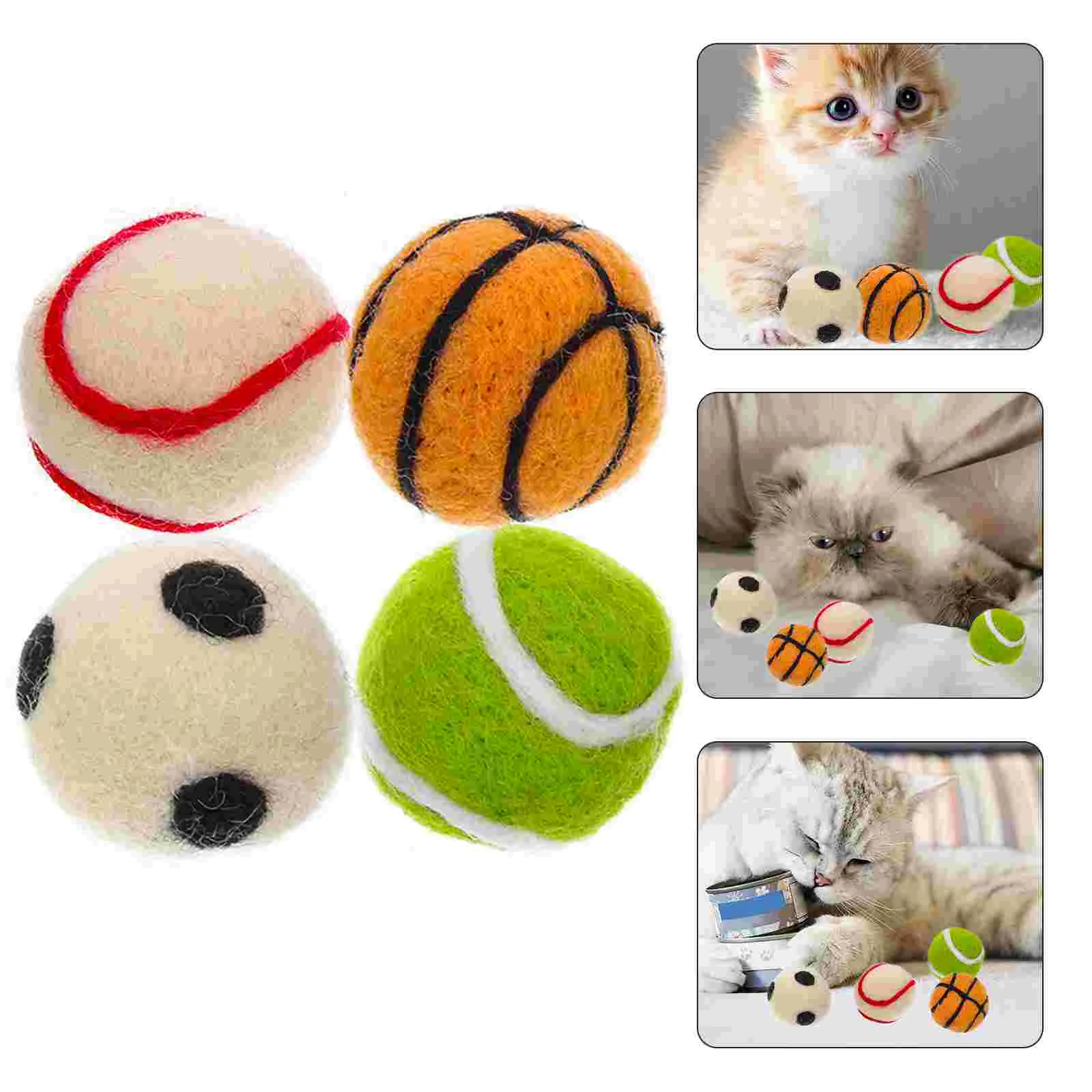 

Cattoys Felt Pomtoy Wool Pet Yarnsoft Pompom Fabric Kitten Plush Interactive Chew Premium Crafts Felted Crinkleproducts Catnip