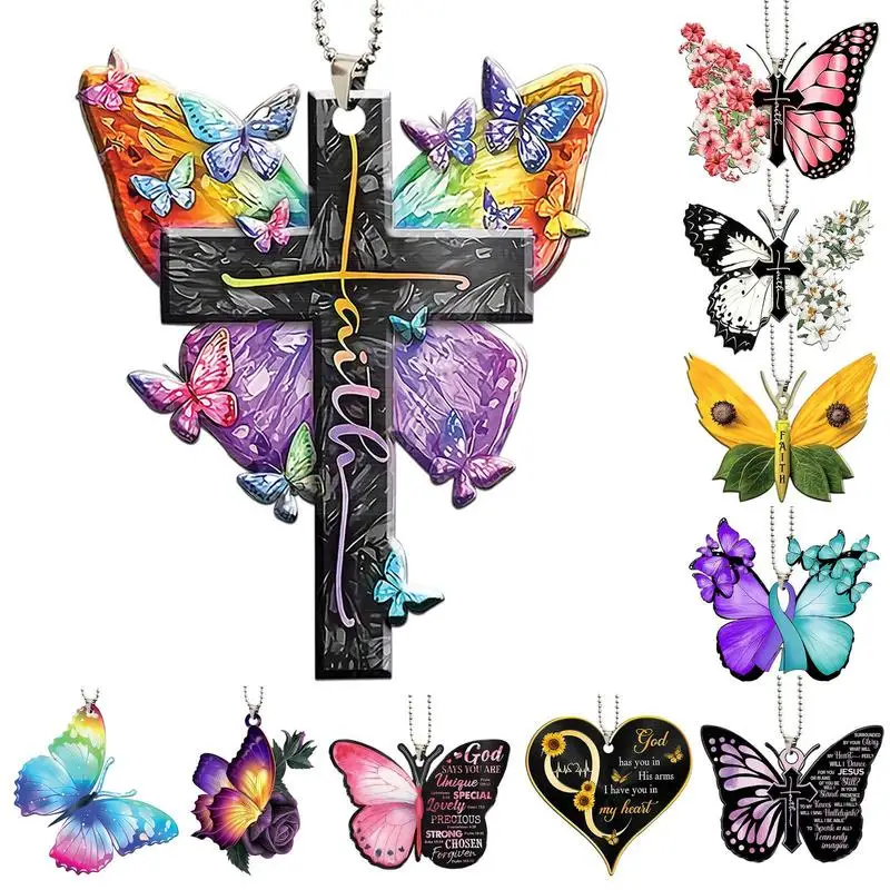 

Автомобильное Зеркало с орнаментом, супер крутой револьвер, акриловая бабочка, подвеска заднего вида, интерьер