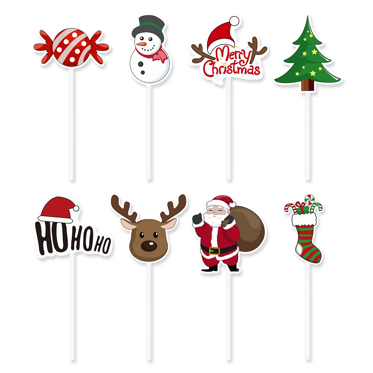 

Christmas Cake Cupcake Picks Toppers Topper Tree Holidaydecoration Partydecorations Santa Supplies Toothpick Flags Decor Claus