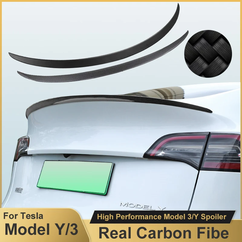 

For Tesla Model 3 ModelY 2017 18 19 20 21 22 23 Carbon Glossy Black ABS Rear Trunk Lid Car Spoiler Wings Car Styling Accessories
