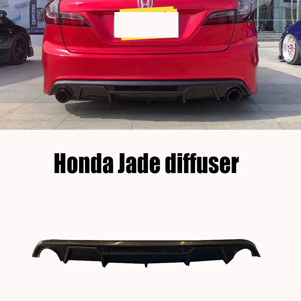 Фото Передняя губа, задняя, боковая юбка для Honda, Нефритовый Комплект кузова, ABS материал, диффузор, бампер, автомобильные аксессуары, детали, черный, углеродный №1