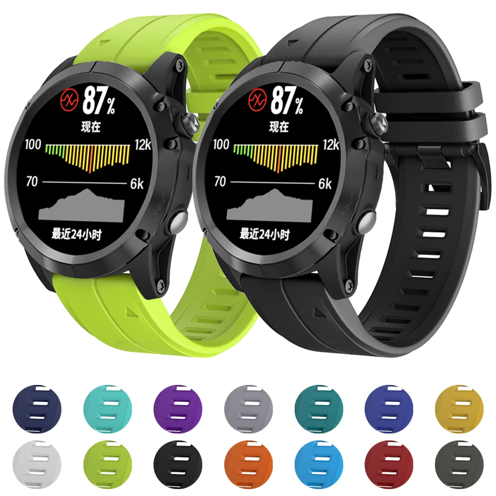 

Ремешок силиконовый для Garmin Fenix 7X 7 Band Fenix 6X Pro 5x plus GPS 3 hr 22 мм 26 мм