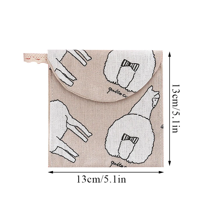 Portable Tampon Bag For Women Cute Cartoon Style Small Items Coins Makeup Lipstick Wallet Bag Girls Organizer Storage Bags