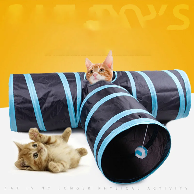 

3Holes Pet Cat Tunnel Funny Toys for cats Foldable Cat Toys Interactive Cat Rabbit Animal Play Games Tunnel Chat Pet Product