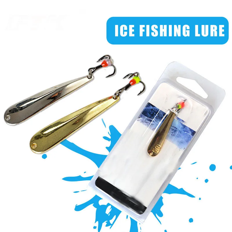 

Fishing Winter Ice Fishing Lure 5g/7g/11g Gold Silver Metal Spoonbait Hard Lure with Treble Hook for fishing of perch and pike