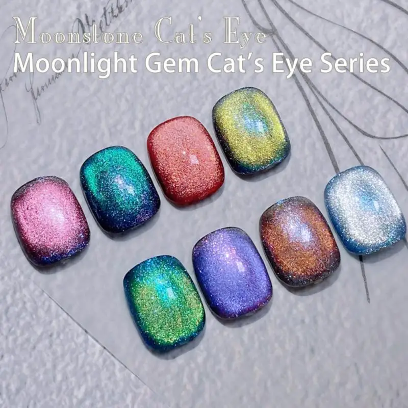 

ELECOOL Color Glue Nail Polish Cat's Eye Smoothie Nail Gel Crystal Nourishment Oil Moonlight Gem Manicure Products Under 15 Ml