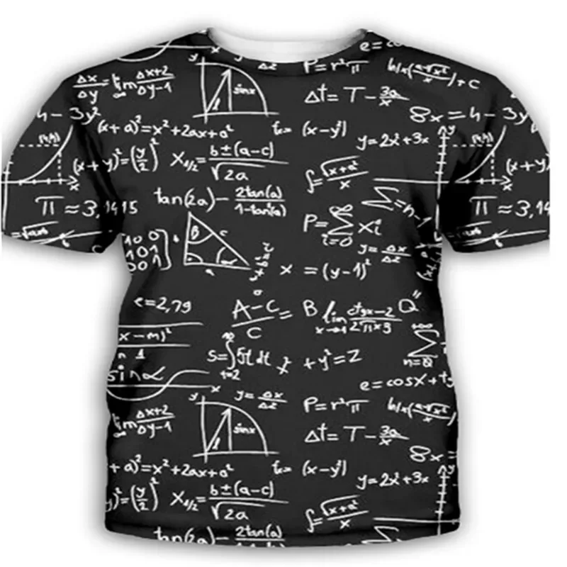 

Мужская и женская футболка с 3d-формулой физики, футболка с математическим принтом, Повседневная модная индивидуальная уличная Мужская одеж...
