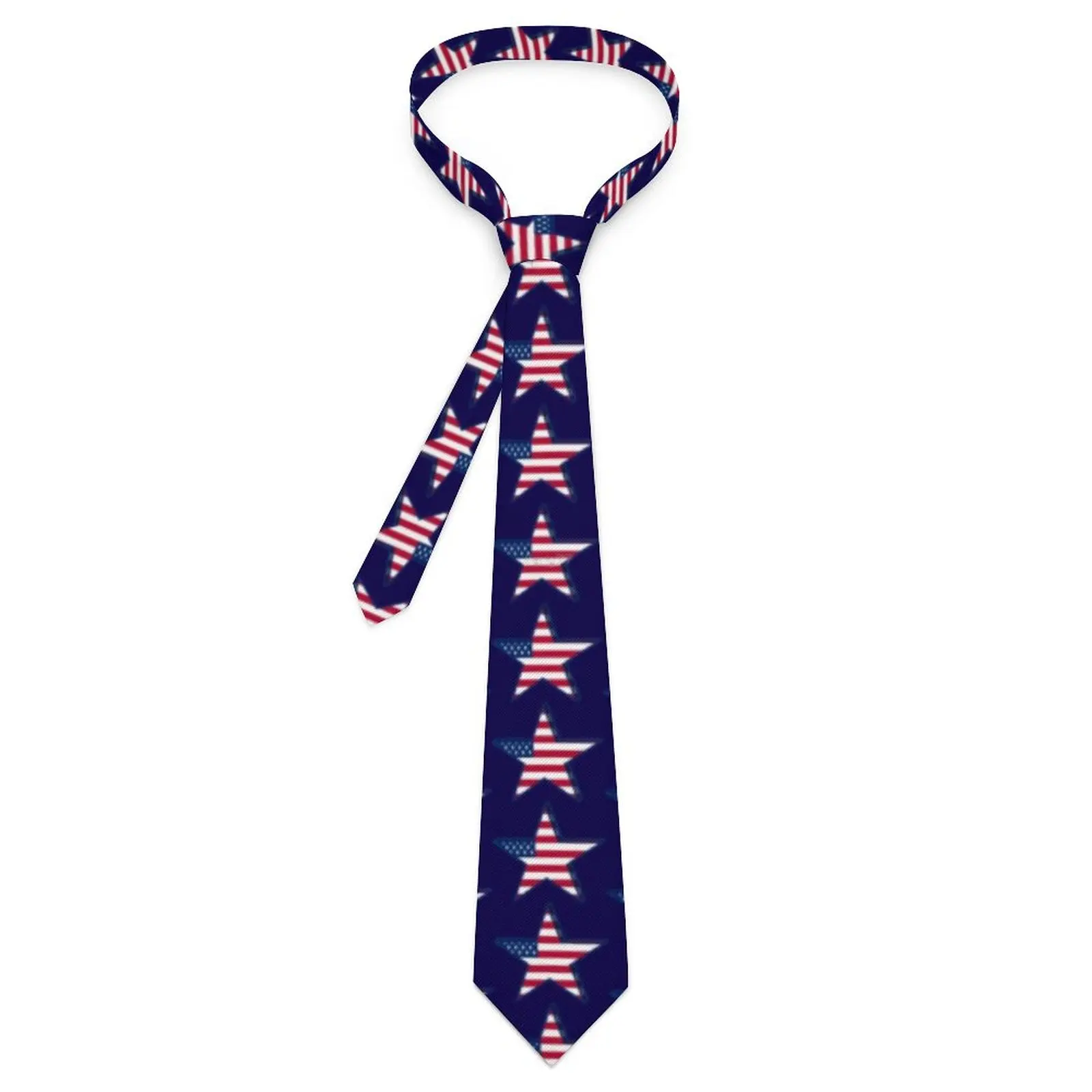 

Мужской галстук с американским флагом США, галстуки с принтом звезд, патриотический ретро повседневный галстук с рисунком, повседневная одежда