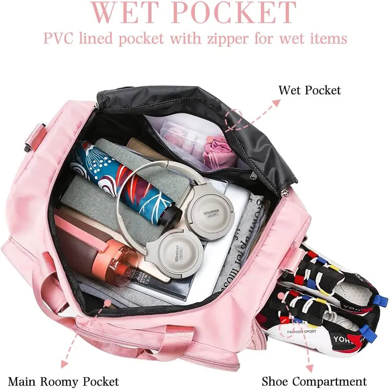 Gym Bag, Travel Bag Sport Duffel Bag, Large Capacity Portable Foldable Travel Lightweight Waterproof Overnight Bag, Carry Luggag
