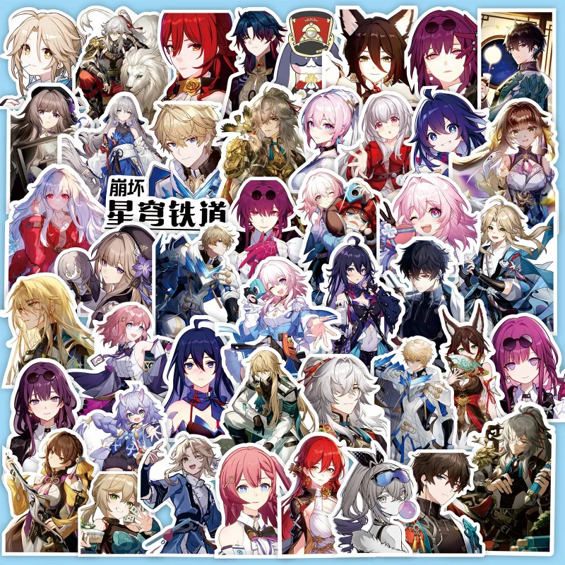 

68Pcs Game Honkai: Star Rail Merch Characters Fans Collection Role Sticker March 7th Dan Heng Himeko Cartoon Anime Decals Decal