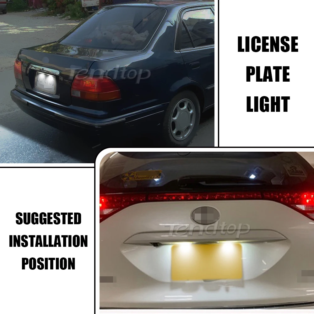Фото Подсветка номерного знака для Toyota Alphard Wish Noah/Voxy Estima Caldina Corolla Crown Majesta Starlet Sprinter Celica Raum №5