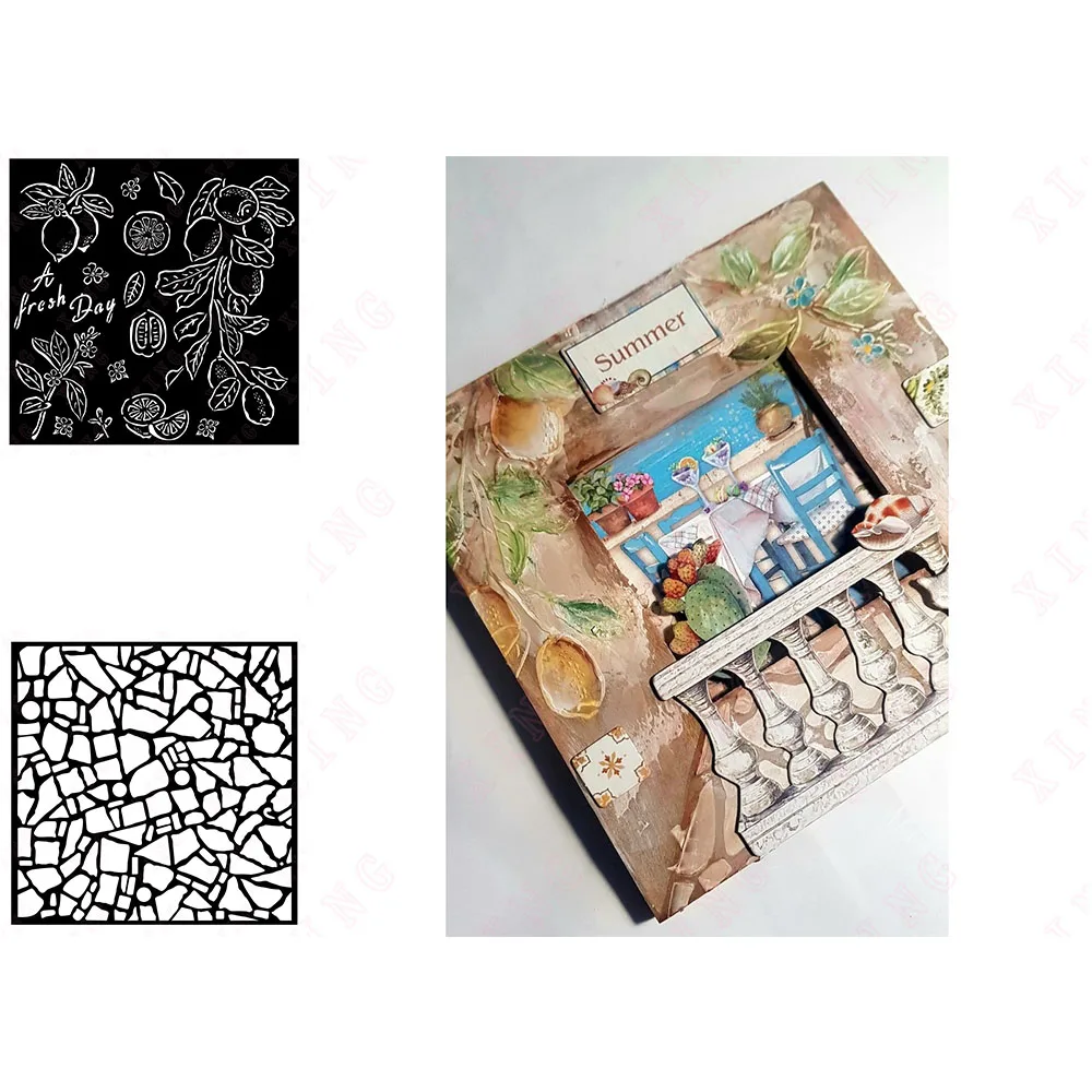 

New Painting Scrapbook Coloring Embossing Album Decorative Die Dream Lemons Stencil Diy Mosaic Layering Stencils Craft Card Mold