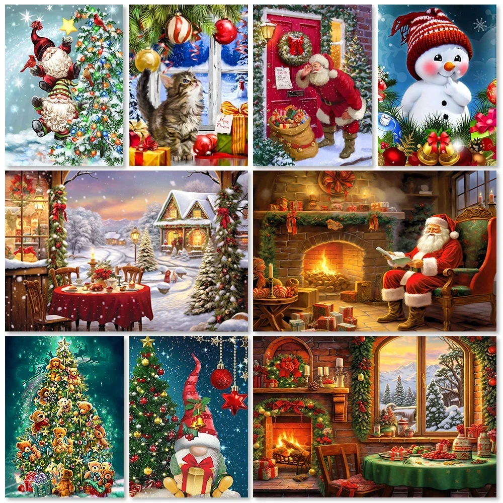 

5D алмазная живопись «сделай сам», мультяшный Санта-Клаус, снеговик, полная Алмазная мозаика, вышивка рождественским крестиком, искусство, украшение для дома
