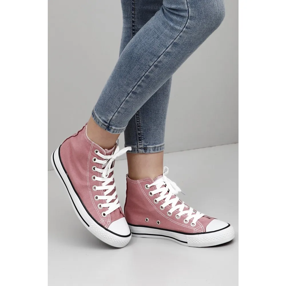 

Dorlie®Lace-up Women Casual Sports Boots Straight Bottom Flax Sneaker 35777