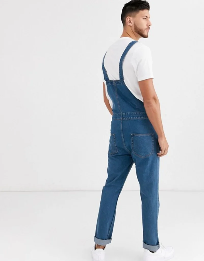 Solid Color Mens Denim Straps Suspenders New Mens Jumpsuit
