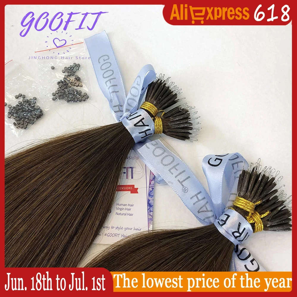 

8A 20-дюймовый нано-кольцевой наконечник Remy, микро-бусины для наращивания человеческих волос с двойным рисунком