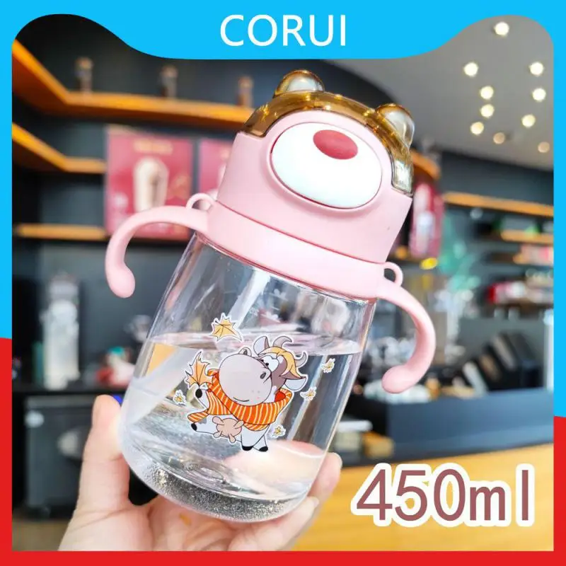 

450ml Drinking Bottle Straws Carrying Cups Cute Hot Water Sports Water Bottle Water Bottle For Children 12.7x15.7cm Juice Cups