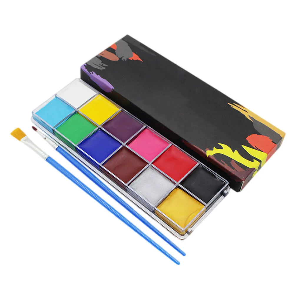 

1pc 12 Colors Bady Paints Set Makeup Soft Safe Premium Adornment Durable Comfortable Face Paint Kit for Dancing Party