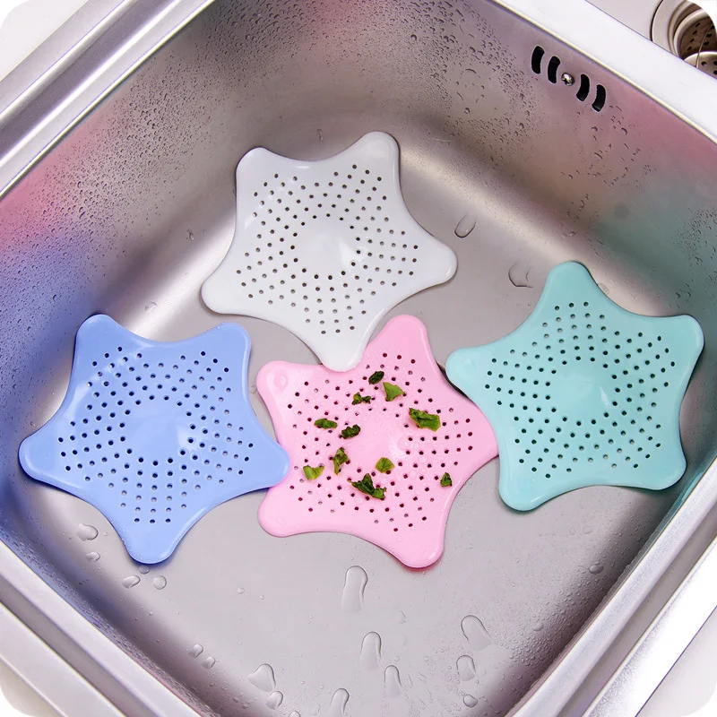 

Pentagram Silicone Floor Drain Bathroom Drain Hair Catcher Bath Stopper Plug Sink Strainer Filter Shower High Quality 1Pc