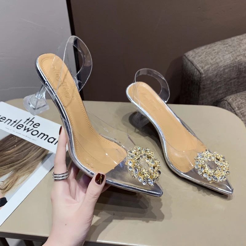 

Женская фотообувь, Новинка лета 2022, остроносые женские туфли на шпильке, солнцезащитные украшения, женские туфли