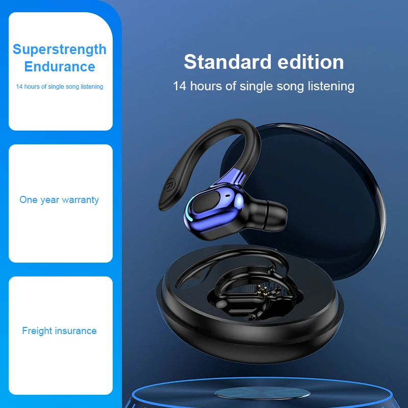 

Mini Waterproof Headset Noise Reduction Headphones Tws Earphones Sport Earbuds Hanging Ear Stereo With Charging Case